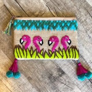 RESTOCK!! Flamingo Clutch with tassels